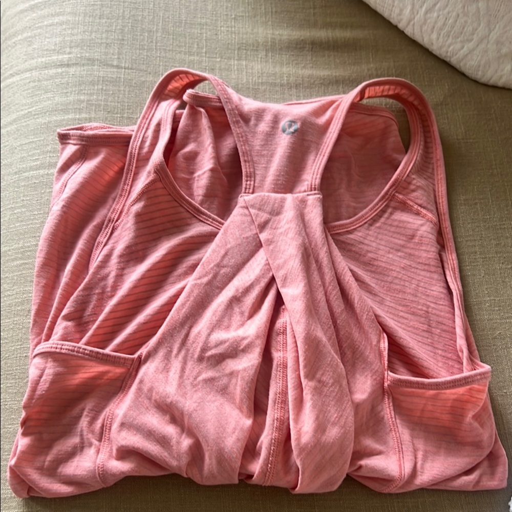Lulu Pink Racerback Tank Top - flowy